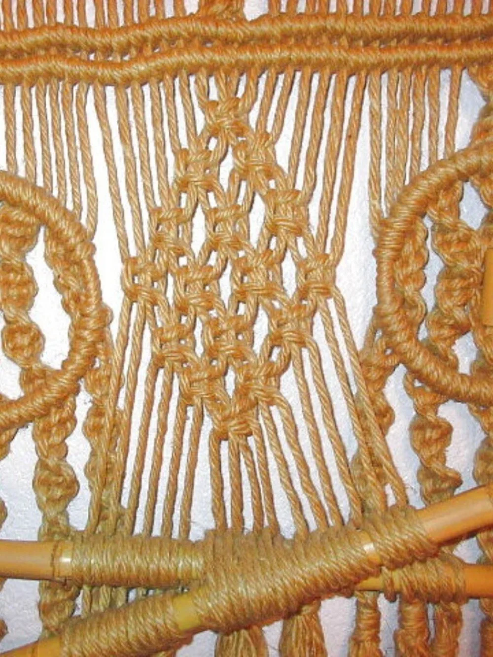 Vtg 70s Macrame Wall Hanging 60